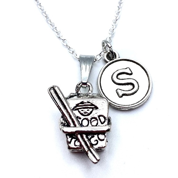 Chinese Food Take Out Necklace To Go Chopsticks May Be Personalized - Picture 8 of 11